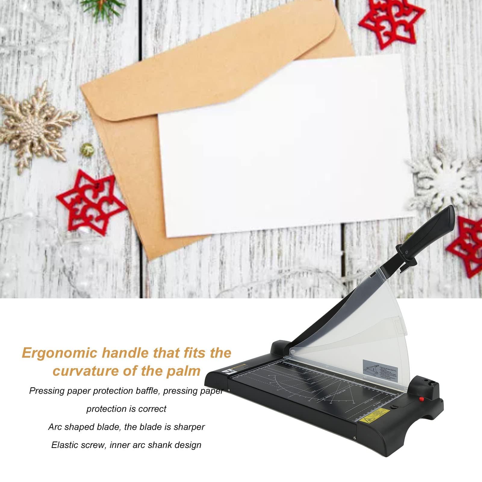 Taglierina di Carta, Taglio Veloce Incisivo Durevole Piatto Ferma Facile da Usare Tagliacarte, Macchina da Taglio Precisa per Carta da Taglio Ergonomica, per Casa, Ufficio, Scuola