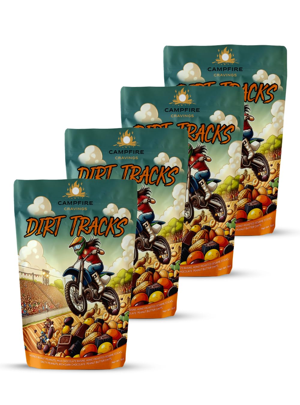 Campfire Cravings DIRT TRACKS Trail Mix 4-Pack – Eco-Friendly Snack Mix