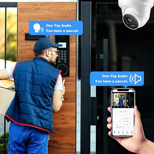 Miniatura 6 de Cámara IP POE de 4 MP, cámara de seguridad POE de torreta con micrófonoaudio, cámaras de vigilancia de seguridad para exteriores e interiores,