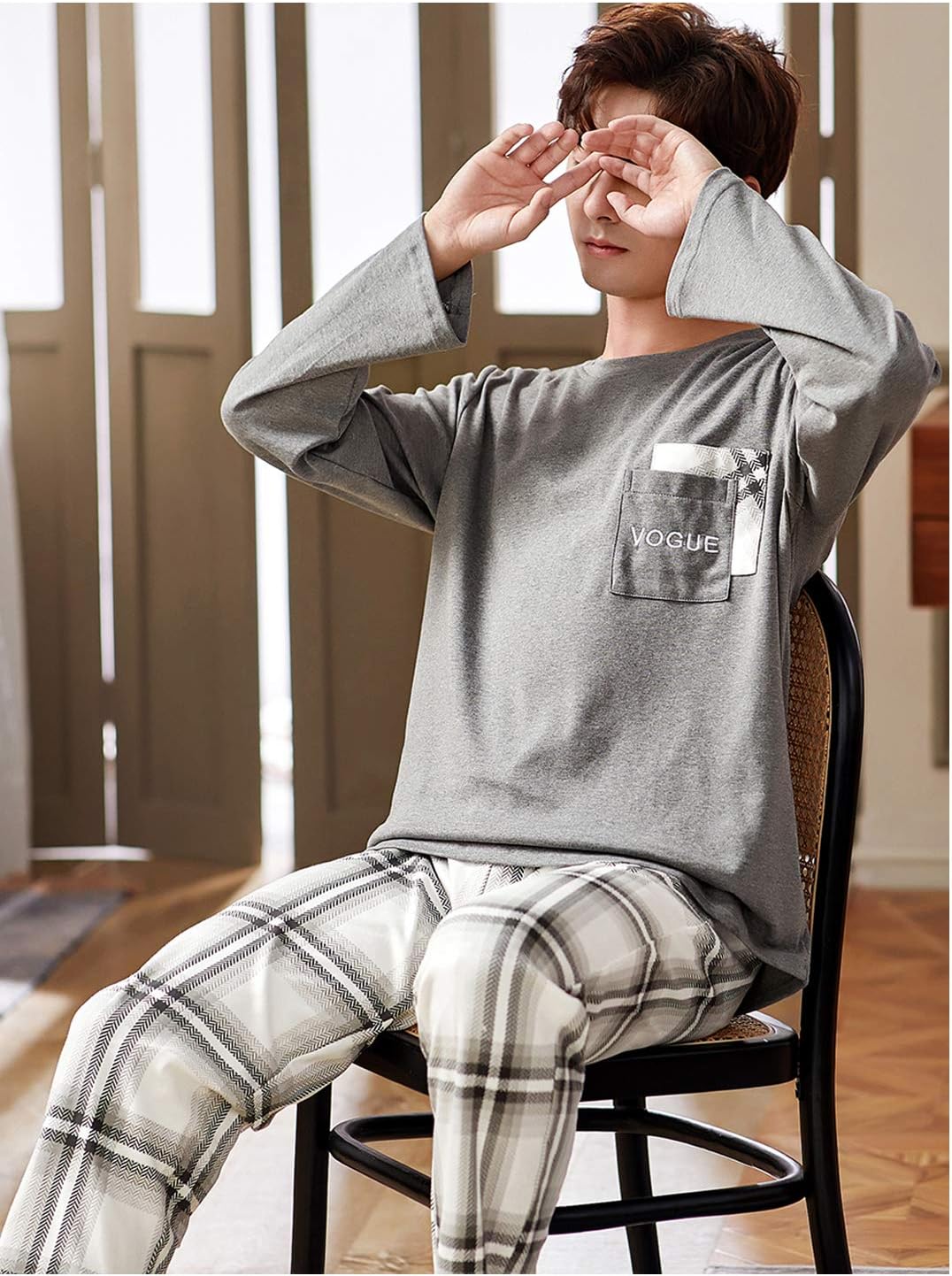 Big Boys Classic Plaid Pajama Set Cotton Sleepwear Teens 10-20Years - Image 3