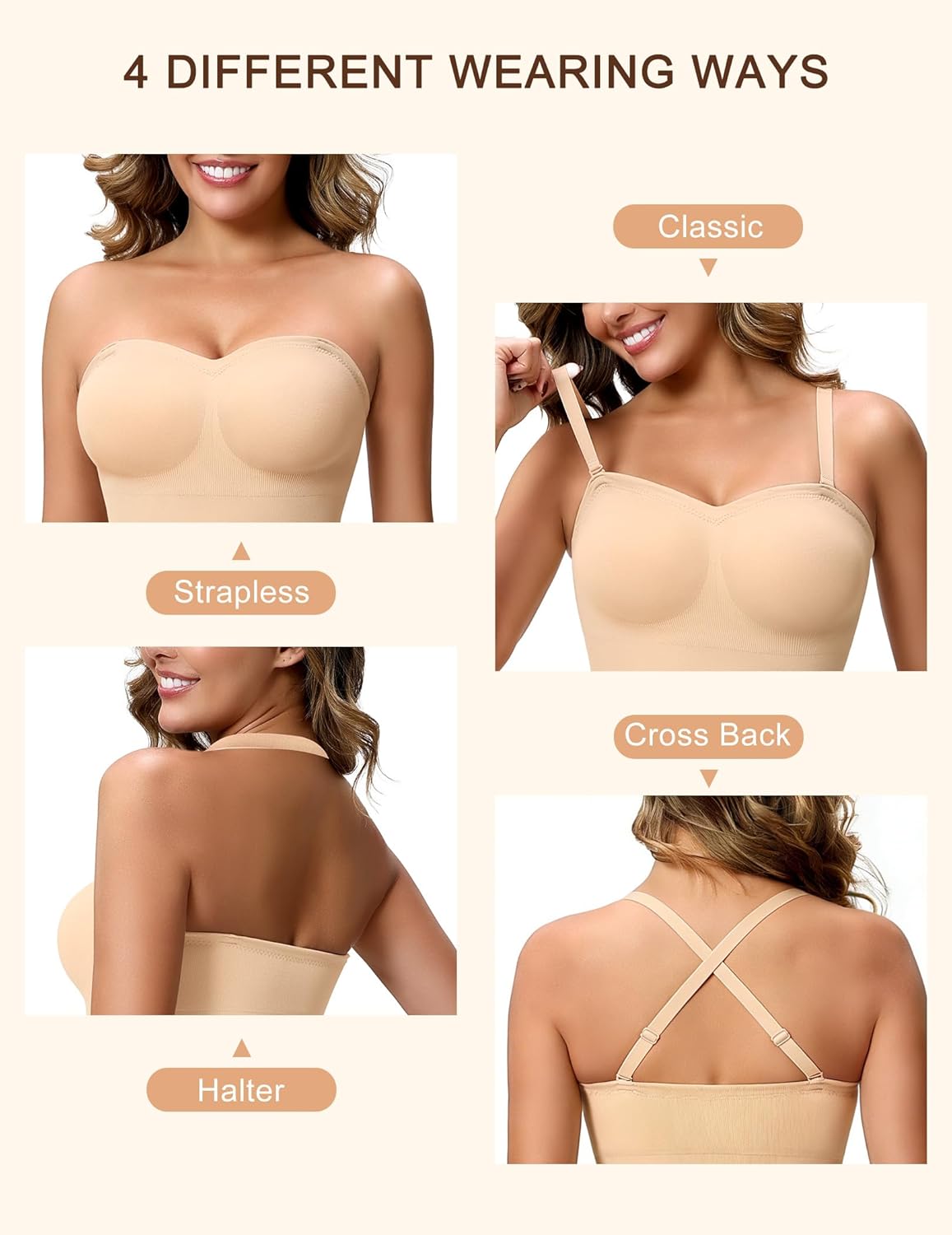 Strapless Shapewear Slip for Women, Tummy Control Bulit-in Bra Full Shapewear Dress Slip, Seamless Body Shaper - Image 6