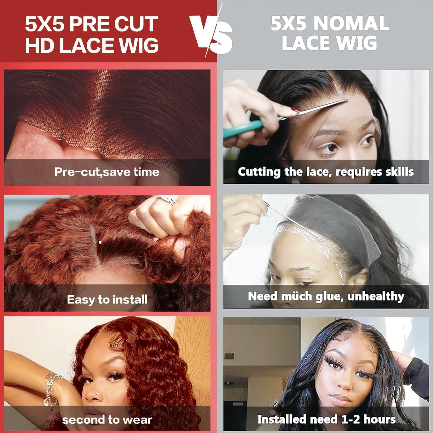 28Inch 180% Density 5X5 Auburn Brown Mongolian Deep HD Transparent Lace Front Wigs Human Hair For Women Glueless Wigs Human Hair Pre Plucked with Baby Hair Kinky Curly Lace Front Wigs Human Hair 33#