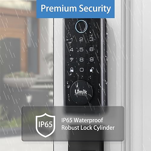 Miniatura 6 de Cerradura de puerta inteligente de huellas dactilares con mango resistente, cerradura de puerta de entrada sin llave, cerraduras electrónicas de