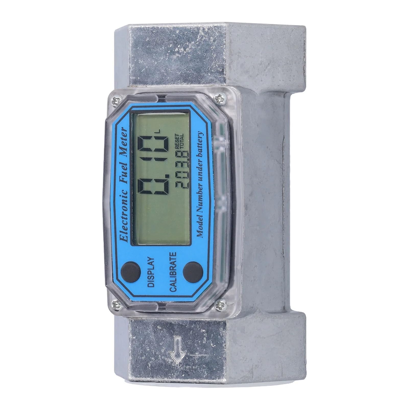Caudalímetro de agua, Medidor de flujo turbina electrónico digital for combustible, agua líquida, gasóleo, 2 pulgadas,3 V-3, V, LLW-50, unidades,Para tuberías, jardinería