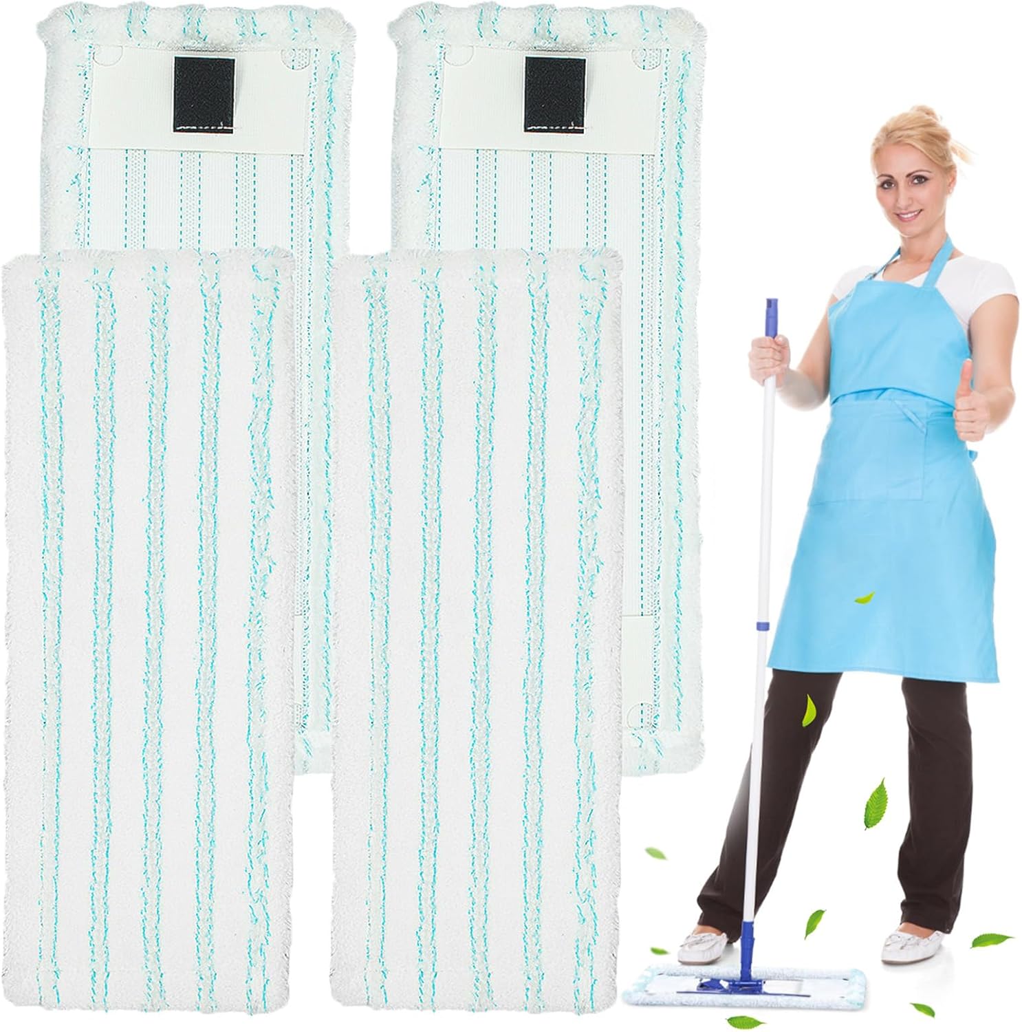 4 Mikrofaser Mopp Bezüge Für O-Cedar & Vileda - Waschbar & Wiederverwendbar