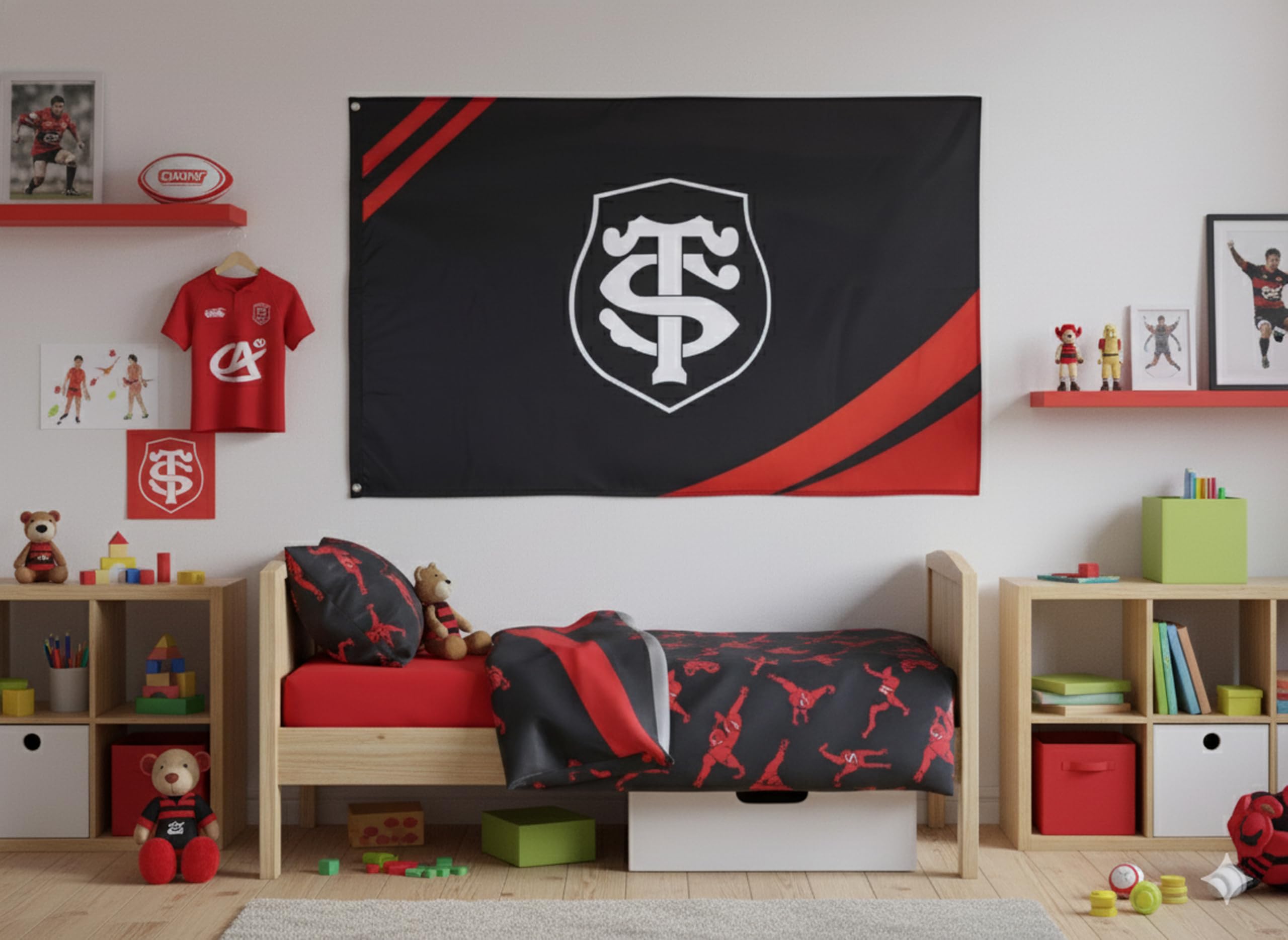 STADE TOULOUSAIN Drapeau Toulouse - Collection Officielle Taille 150 x 100 cm