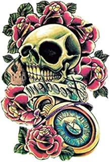 Waterproof Temporary Skull Tattoo art arm Kit for Adults Women Men(1 Sheets), Temporary Tattoo body Stickers Fake Paper Set for Party Favors
