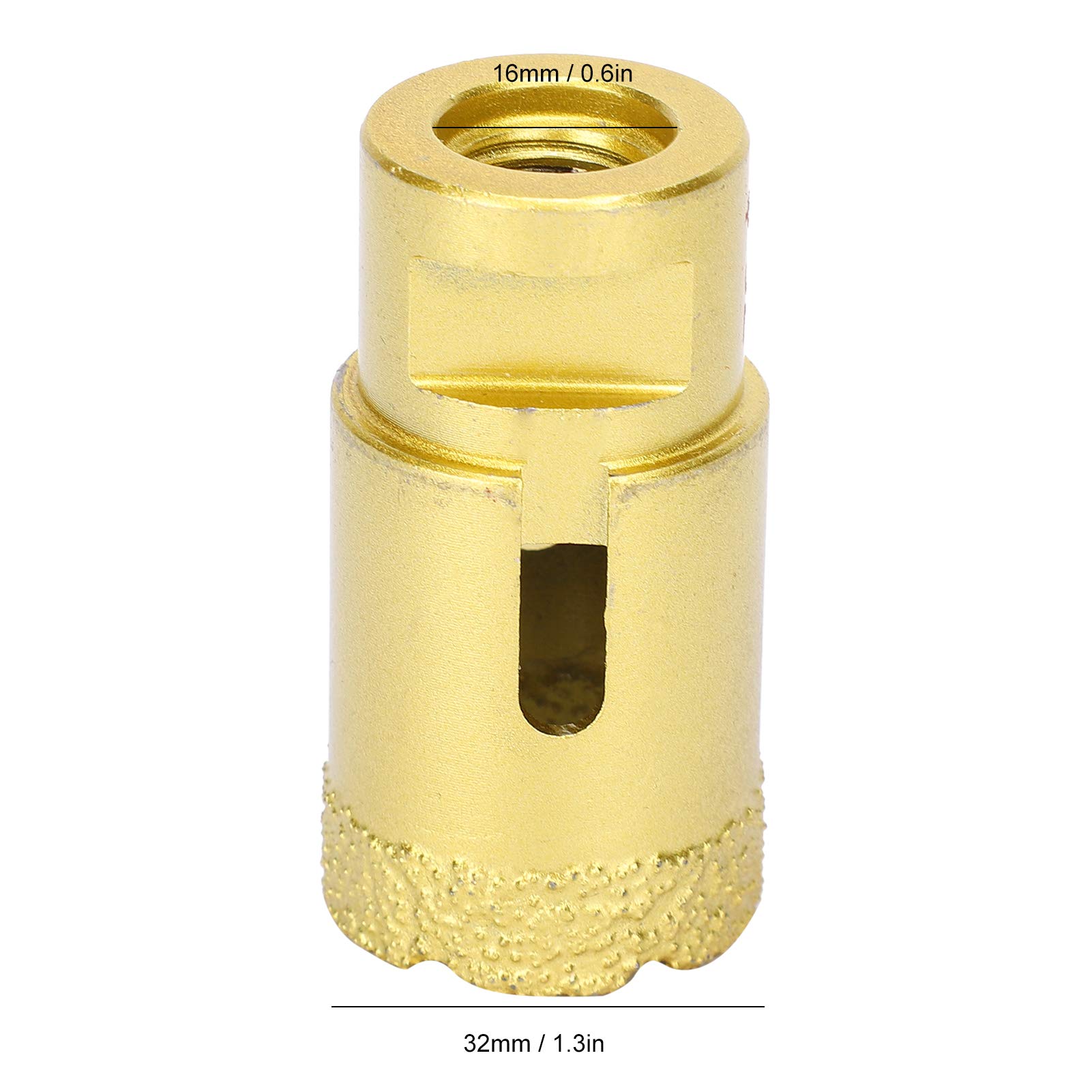 NDNCZDHC Diamond Hole Saw M14 32mm Hole Saw Glass Drill Bit 16mm Length Gold Diamond Drill Bits for Ceramic Bottles Pots Marble