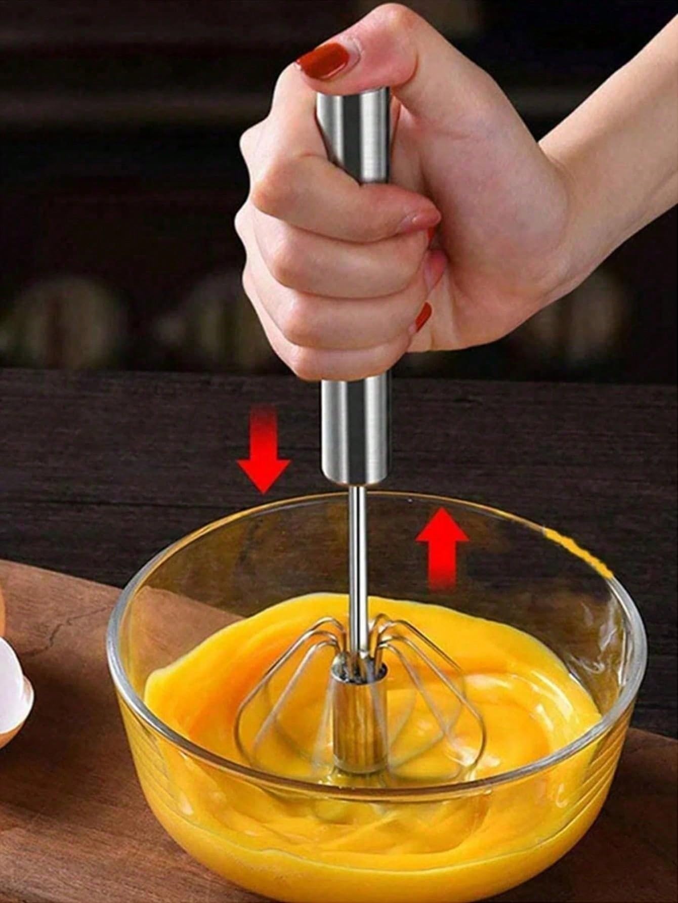 Efficient 4 Speed Manual Hand Mixer Non Electric Handheld Egg Beater Cream Whipper Versatile Kitchen Baking Tool For