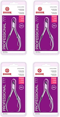 Alicate Inox Cutícula Afiado 777 4 unidades Profissional Mundial