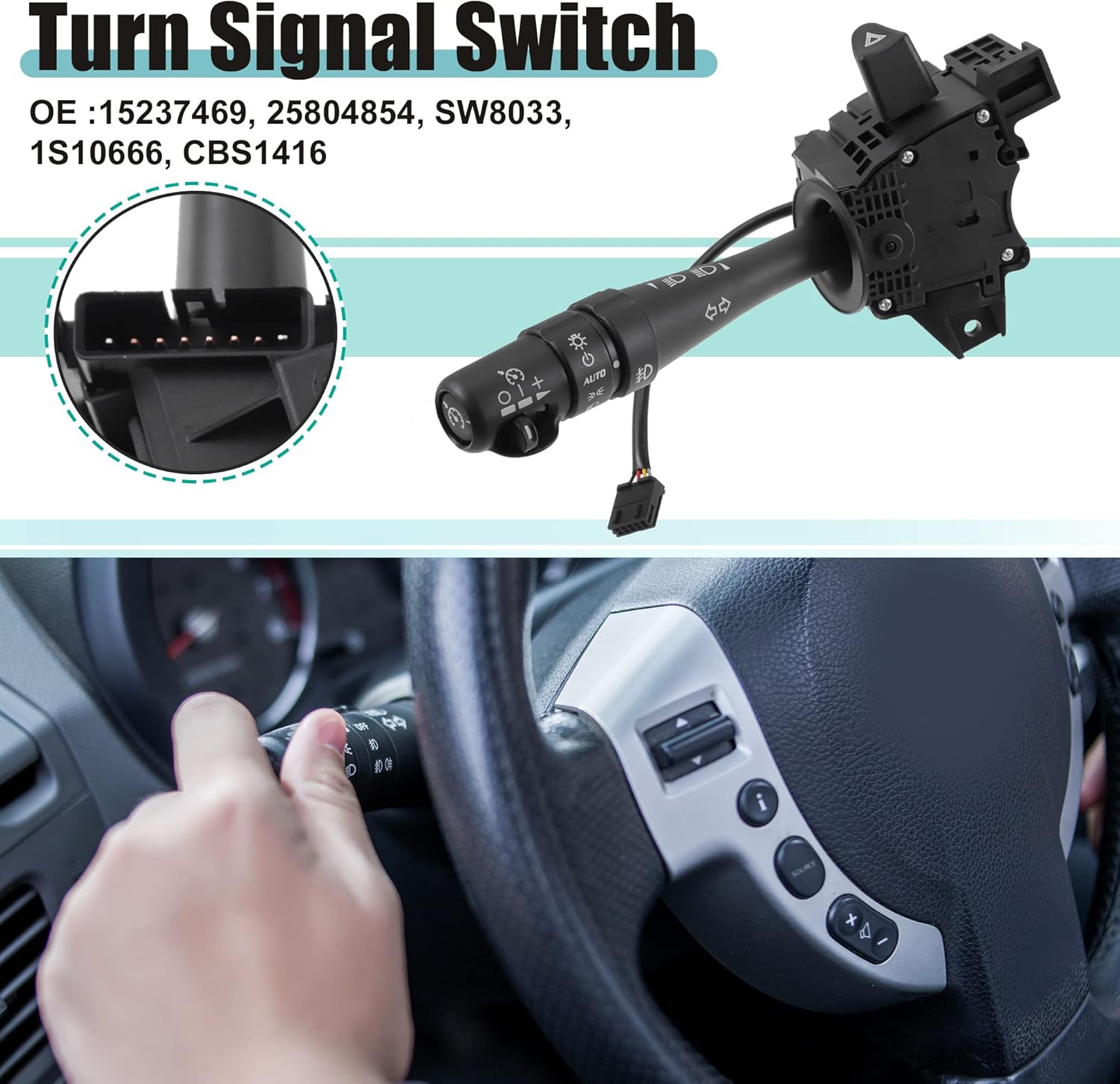 ACROPIX Turn Signal Switch Multifunction Combination Switch Fit for Pontiac Grand Prix- Pack of 1 Black