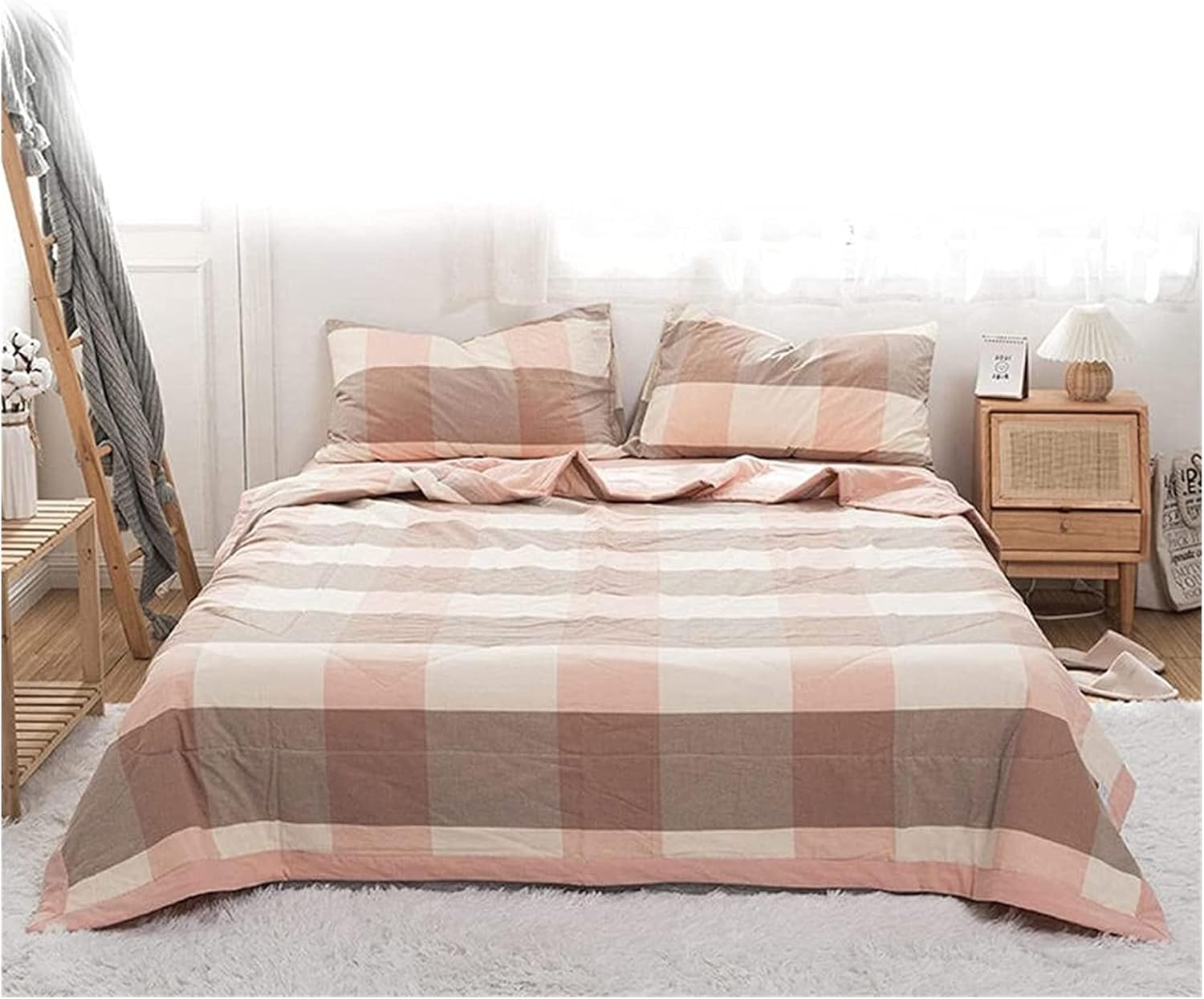 Amazon｜キルト 夏のクール、ライト、スーパーソフト、暖かくて快適なキルト、薄い夏のクールなキルト、パッチワークキルト、寝具、ライト夏の布団 夏の涼しいキルト (Color Quilt