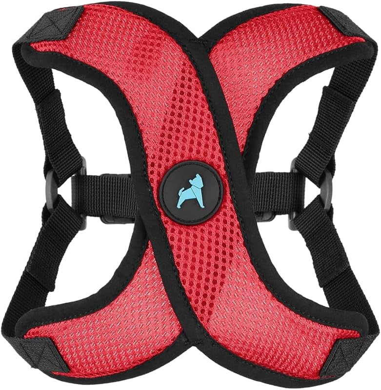 Comfort X Step-in Lite Harness, Choke-Free, Red, X-Large | Choke-free patented X-frame; Escape-free contracting fit; Breathable quick-dry mesh; Metal D-ring; Quick-release buckle