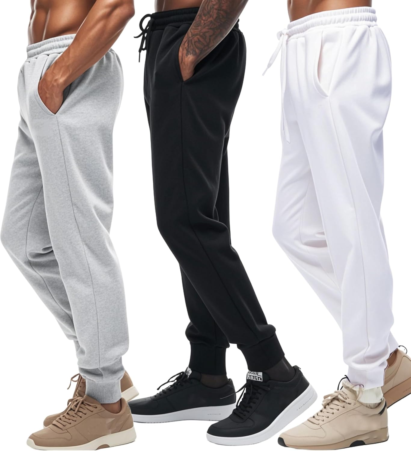 Men's Sweatpants with Pockets Soft Durable Joggers for Men Athletic Pants for Workout Running Gym Jogging Pants