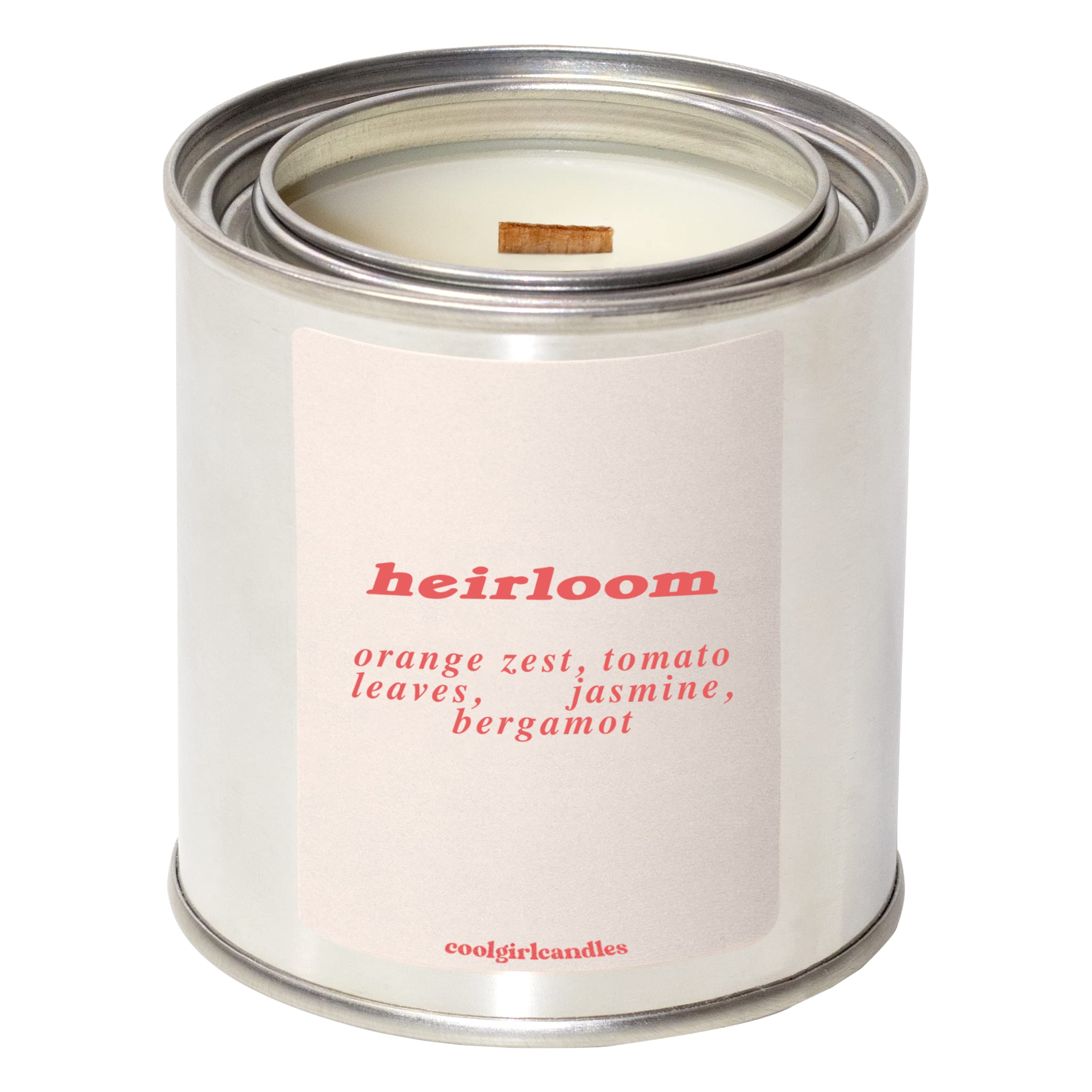 Cool Girl CandlesHeirloom-Tomato Scented Candle Luxury Fall | Clean Coconut Soy Wax Crackling Wood Wick Highly Long Lasting Home Fragrance | Aesthetic Decor Gift | 8 fl oz, 1.2 pounds