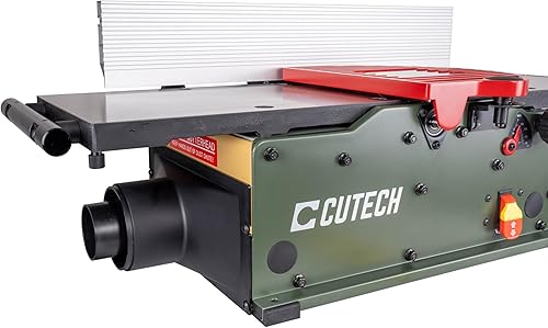 Miniatura 5 de Cutech 401100HI - Junta de mesa con cabezal de corte en espiral de 10 pulgadas con mesas de hierro fundido, insertos de 20 TC, valla de aluminio