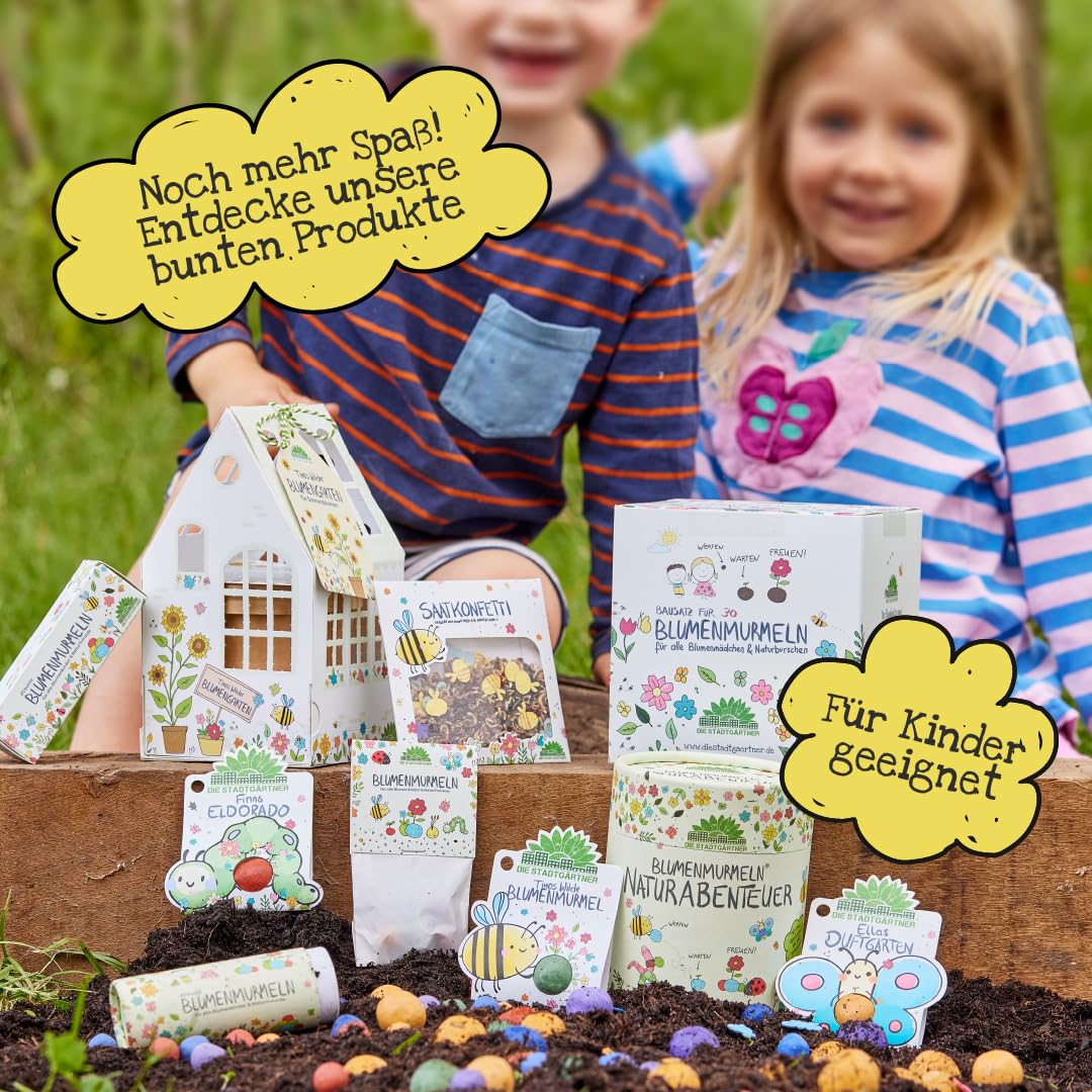 10 x Saatgutkonfetti von "Die Stadtgärtner" | Natürliches Konfetti aus Saatpaierformen & Saatgut | 100% ökologisch abbaubar | Ideal als Geschenk für Kinder oder als Mitgebsel zum Kindergeburtstag