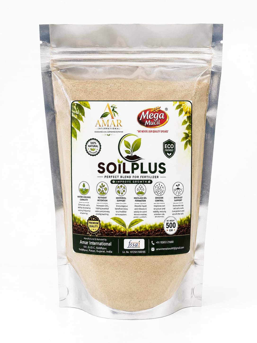 SOILPLUS Natural Soil Conditioner Powder 500g | Water Retention, Root Growth Enhancer, Improves Soil Fertility, Microbial Activity, For Pots & Vegetables-image-14