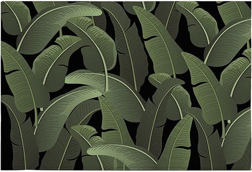 Tapete de baño de hojas de plátano, esponjoso, de estilo nórdico, absorbente, antideslizante, con parte trasera trasera, tapetes suaves y peludos