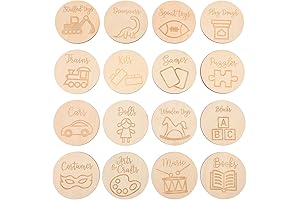 16-Piece Natural Round Wooden Tags