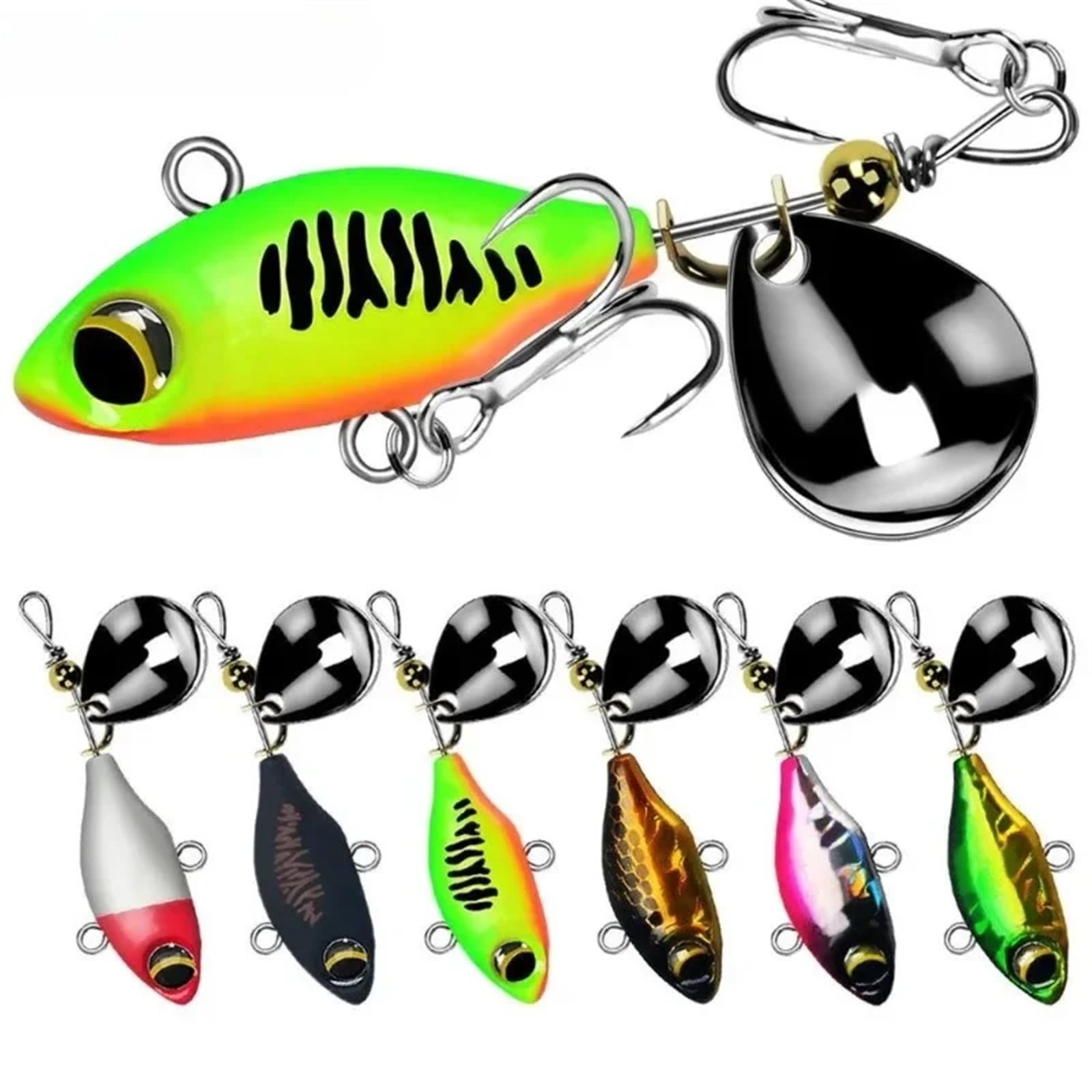 Nuovo Wobble Rotante In Metallo VIB Vibrazione Bait Spinner Cucchiaio Jig Esche Da Pesca 7g 10g 14g Artificiale Esche Dure Paillettes Pesca Lure