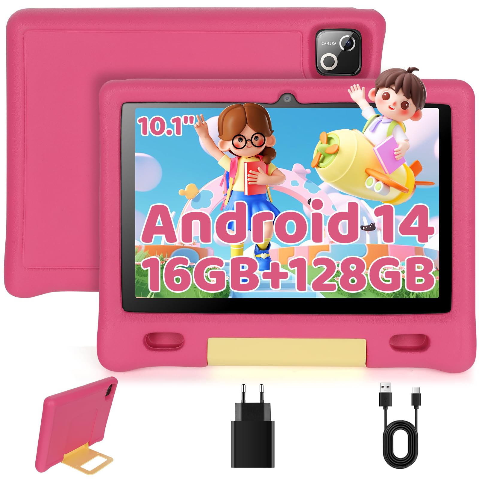 Tablette Enfants JUEDUR 10 Pouces - Android 14, 22 Go RAM, 128 Go | Contrôle Parental, 8000 MAh