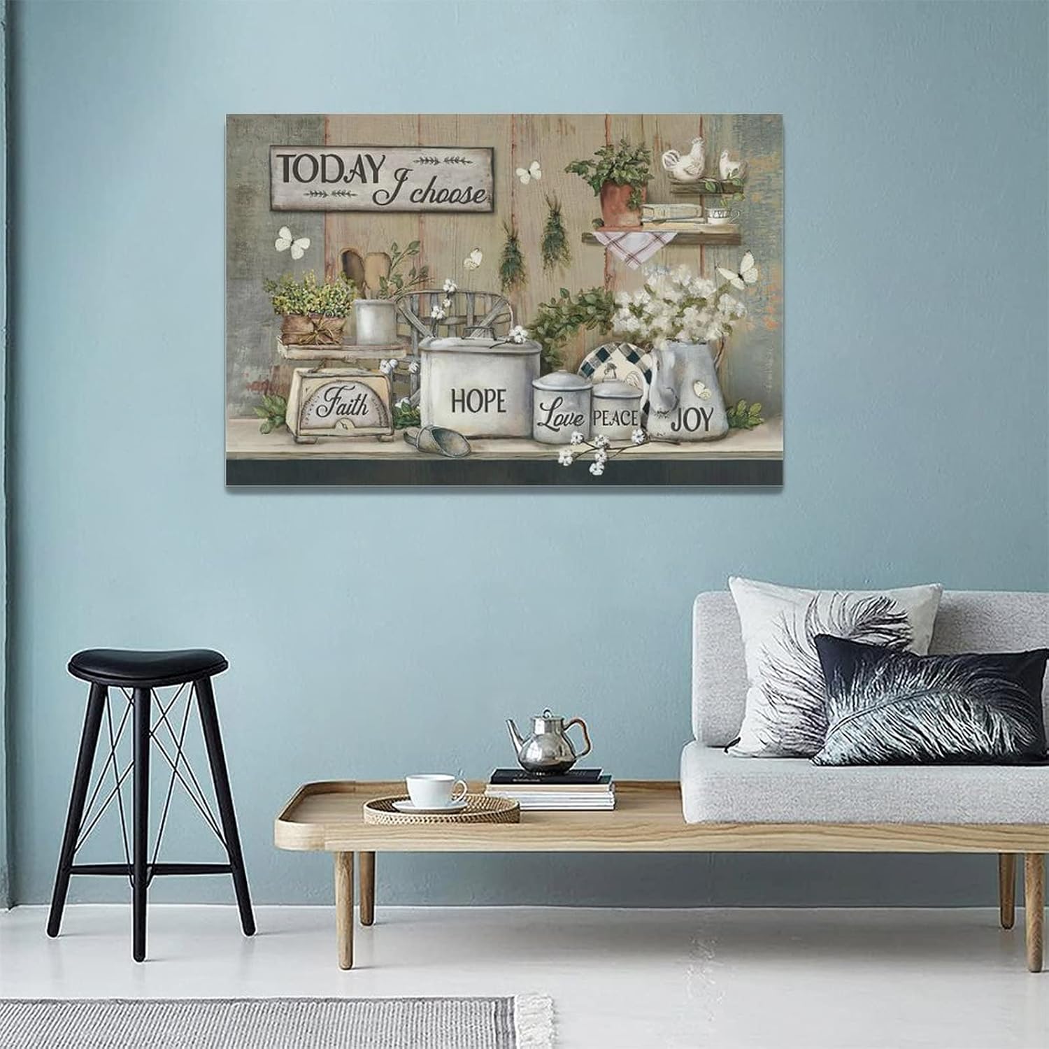 Rustic Farmhouse Motivational Quote Canvas Wall Art 16"x24"