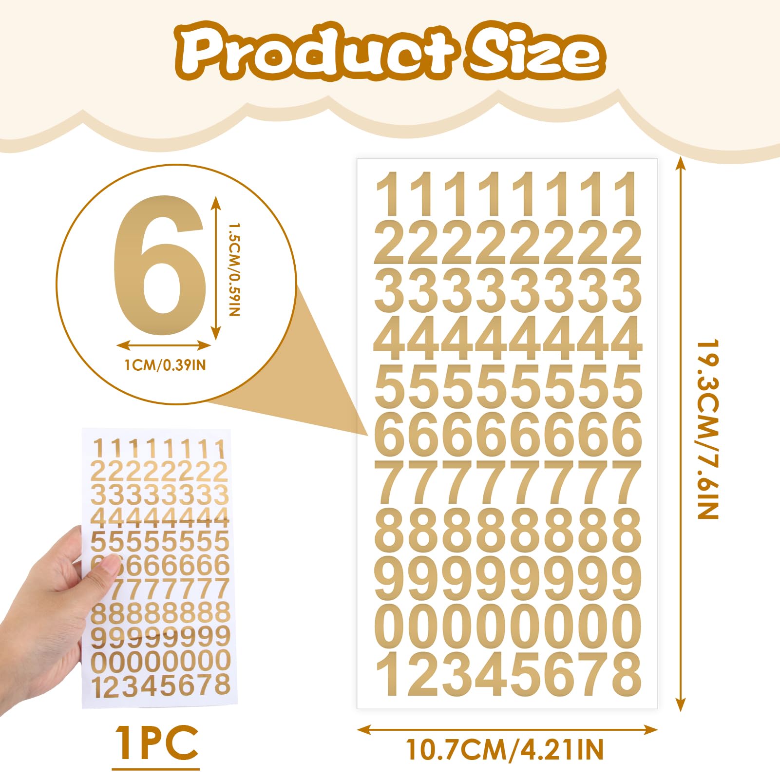 Adesivi Numeri Dorati 4cm - 10 Fogli Impermeabili, Per Caschi, Numeri Civici, Attività Sportive - Foto 7