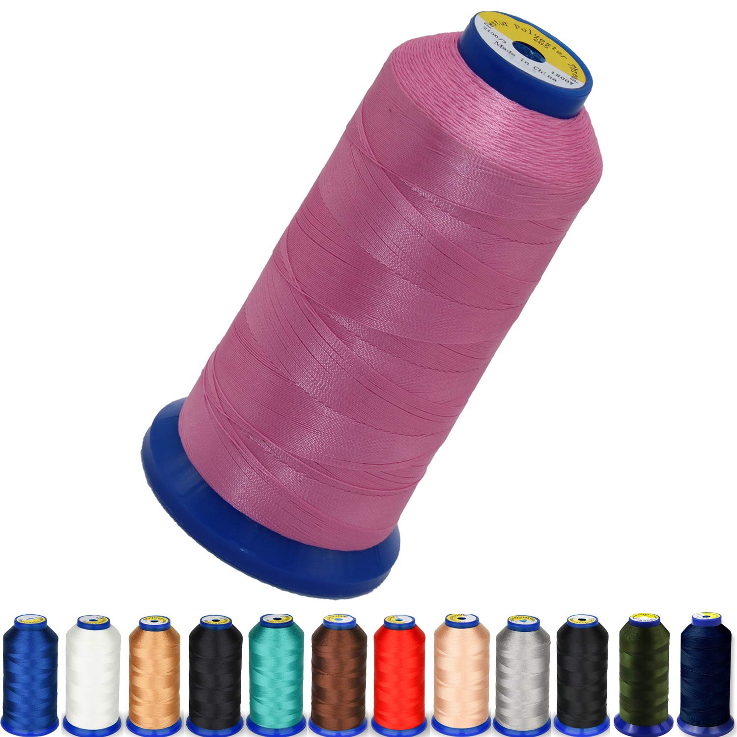 Heavy Duty Thread 1800 Yards Size T70#69 210D/3 All Purpose High Strength Polyester Sewing Thread for Weaves, Upholstery, Jeans and Weaving Hair,