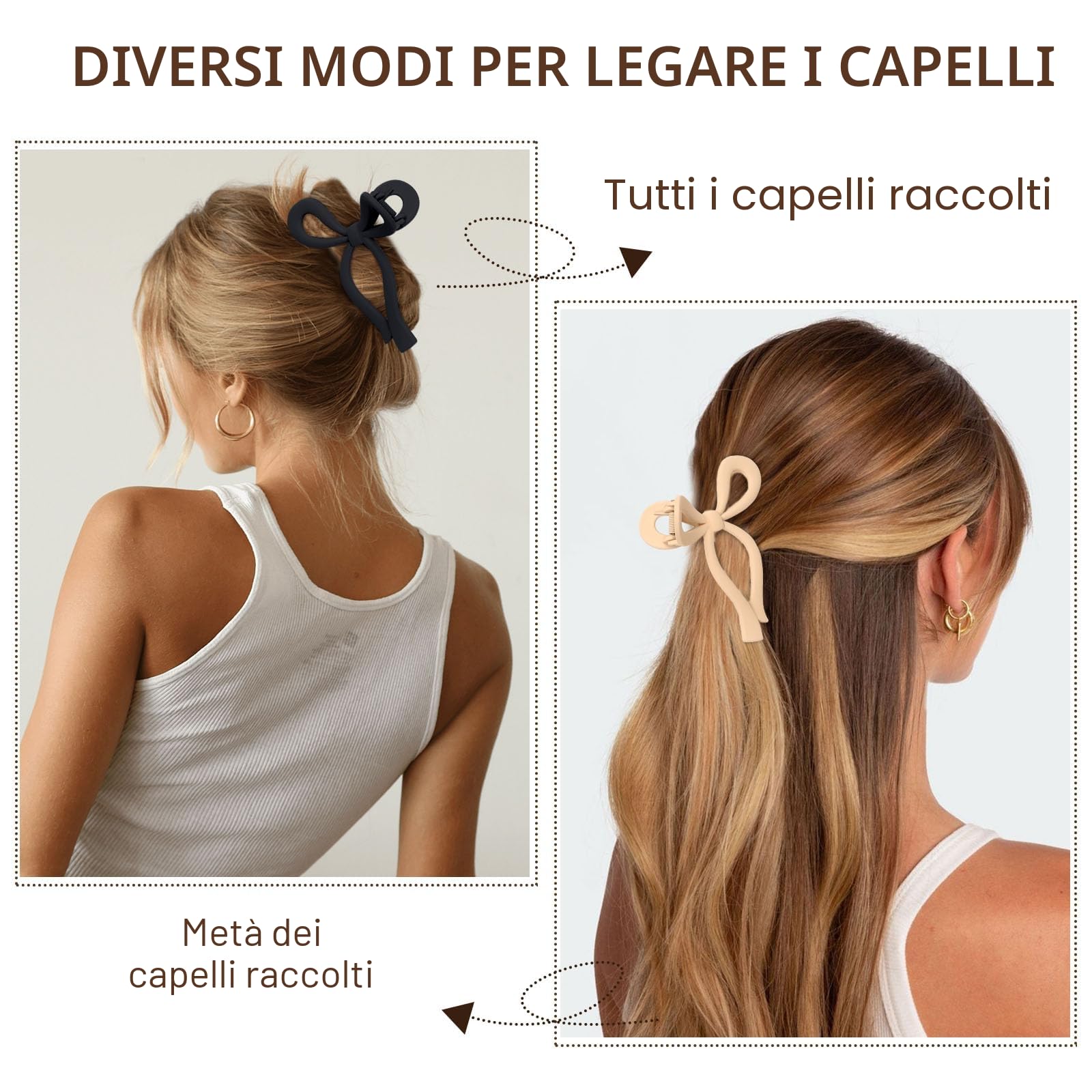 Blooms Mollettone Capelli Donna 4 Pezzi Pinza per Capelli Grande Antiscivolo Fermaglio Capelli Hair Clip