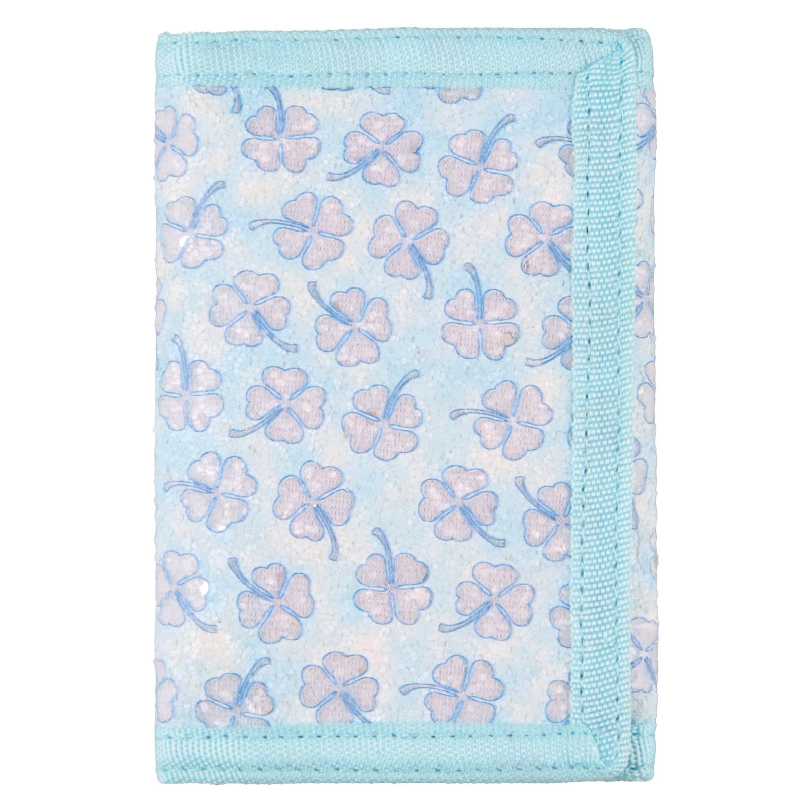 Kids Wallets for Girls, Little Girls Wallet for Kids, Wallet for Teen Girls, Toddler Wallet for Girls with Magic Sticker, RFID Nylon Wallet/Canvas Wallet with Coin Pocket for Gifts, Blue Leaf