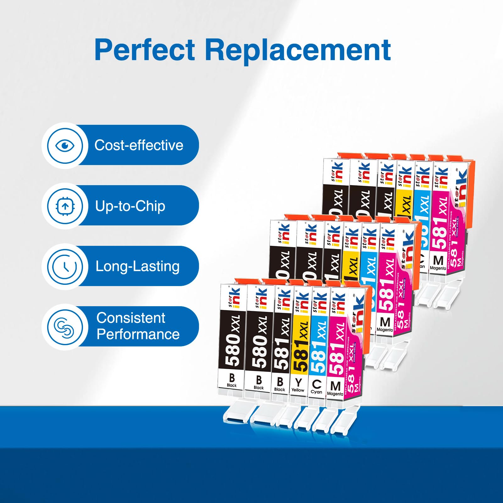 GREENSKY PGI 580 CLI 581 XXL PGI 580XXL CLI 581XXL Compatibele inktcartridges voor Canon 580 581 inktcartridges voor PIXMA TS8350 voor PIXMA TS6350 voor canon TS705 ts6150 ts6151 ts6250 ts6251 (5