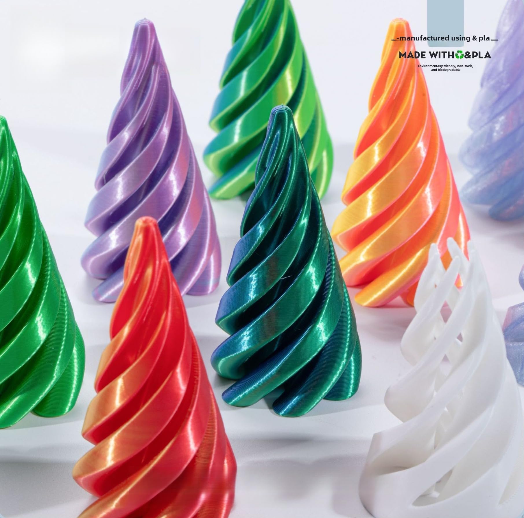 Set Di 3 Giocattoli Fidget Impossible Cone Stampati In 3D – Spirale, Piramide E Cilindro – Antistress E Decorazione Da Scrivania