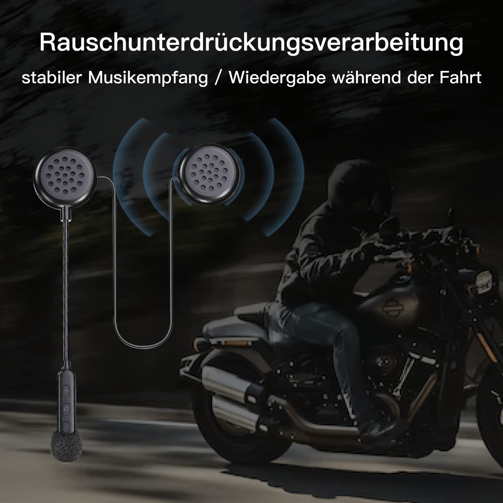 Zestaw słuchawkowy na kask motocyklowy, Bluetooth 5.0, automatyczna reakcja, 80 godzin, wysoka jakość dźwięku, ultracienkie słuchawki, jazda na rowerze, jazda na nartach, jazda na rowerze