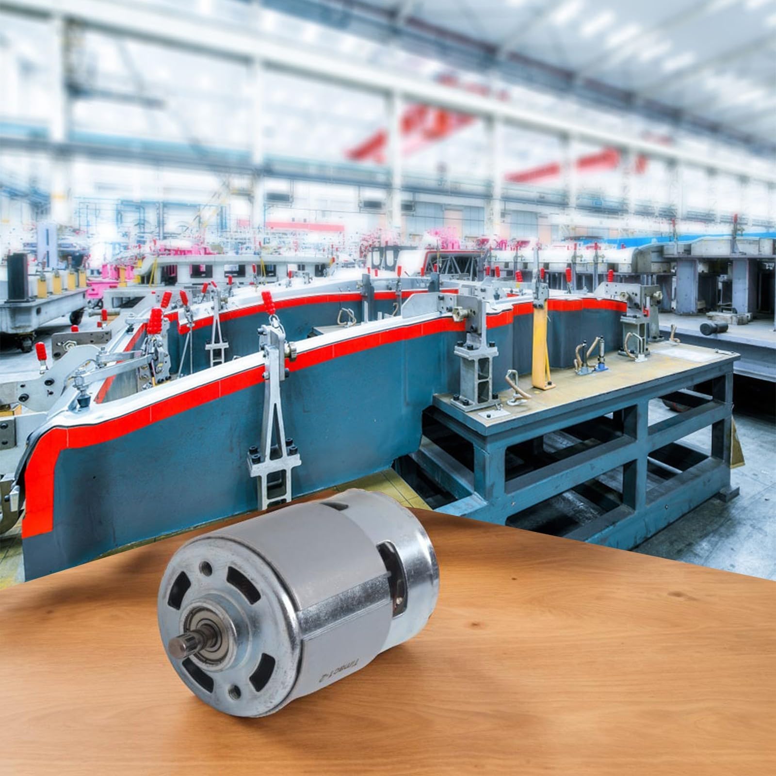 21V RS755 Motor für Unterlegscheibe und Elektro-Rasenmäher, D-förmiger Schaft, kompatibel mit Lithium-Batterie-Grasschneider