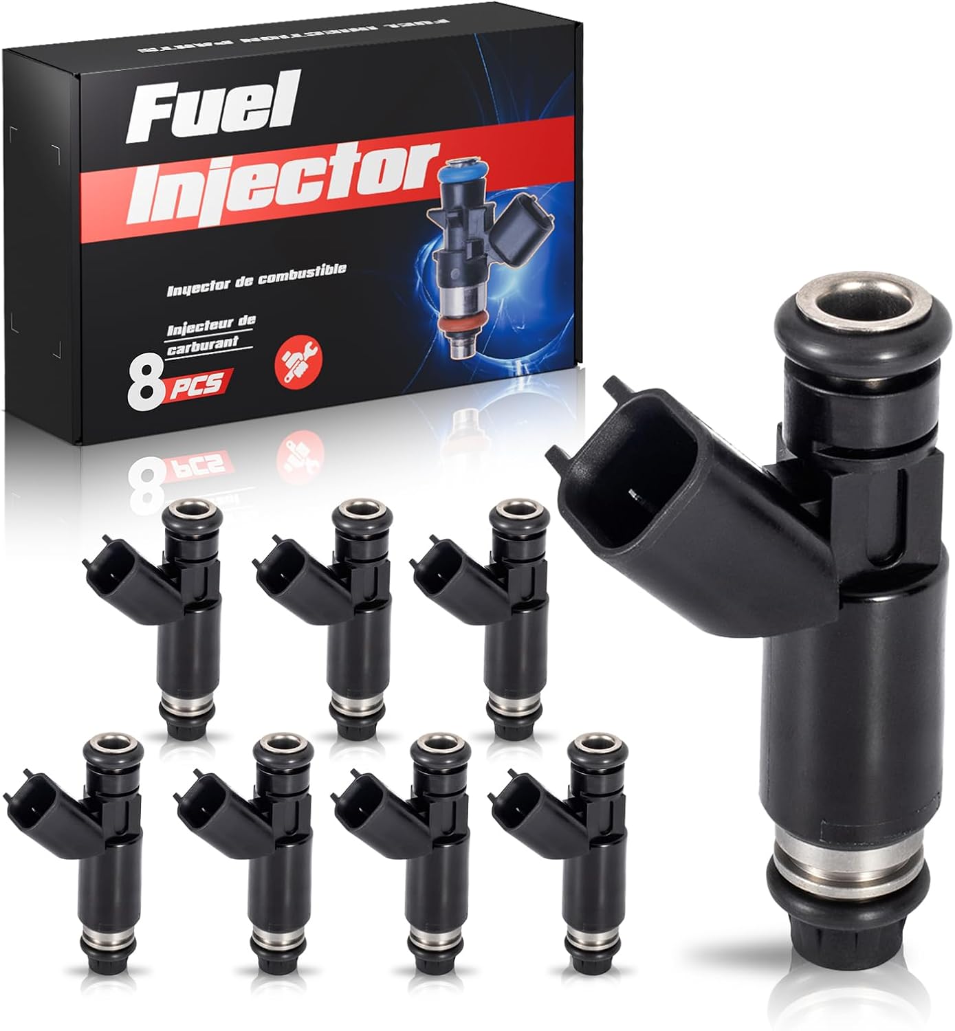 ENA Fuel Injector for FJ502 12580426 832-12114 25326903 Set of 8 Compatible with Chevrolet GMC Avalanche Express Silverado Suburban 1500 Tahoe Sierra Yukon XL V8 5.3L 2002 2003 2004 2005 2006 2007