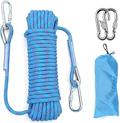 Corda de escalada ao ar livre 12 mm de diâmetro 10 m (9,8 m) 20 m (19,5 m) corda de escalada estática, corda de rapel para escalada de árvore, corda de nylon de escape, equipamento de escalada no gelo