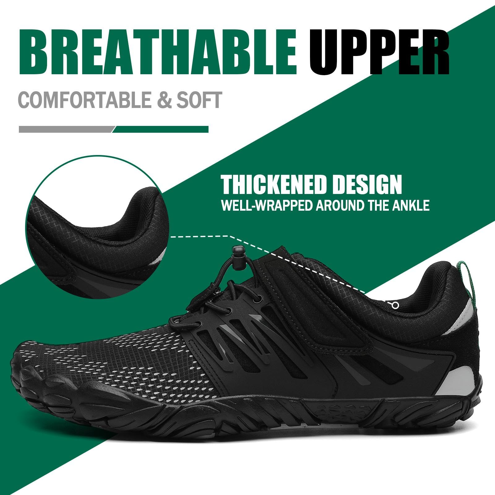 SAGUARO Barefoot Shoes Uomo Donna Scarpe Barefoot Minimaliste Scarpe a Piedi Nudi Antiscivolo Scarpe Trail Running Leggere Scarpe Dita,Gr.36-48 EU