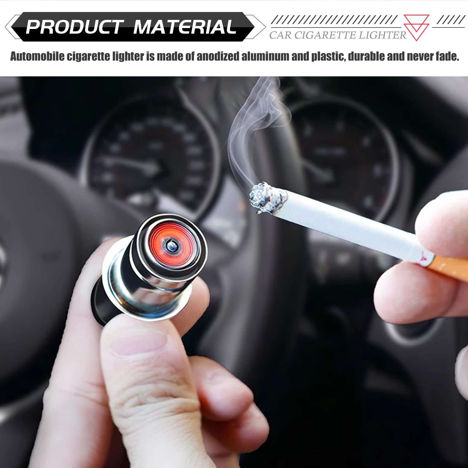 QODOLSI 2 PCS Car Cigarette Lighter, 0.82