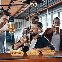 Vista 5 de Ocmoiy Bandejas de papel kraft de 2 libras, paquete de 200 unidades de botes de comida resistente, bandeja desechable para servir alimentos