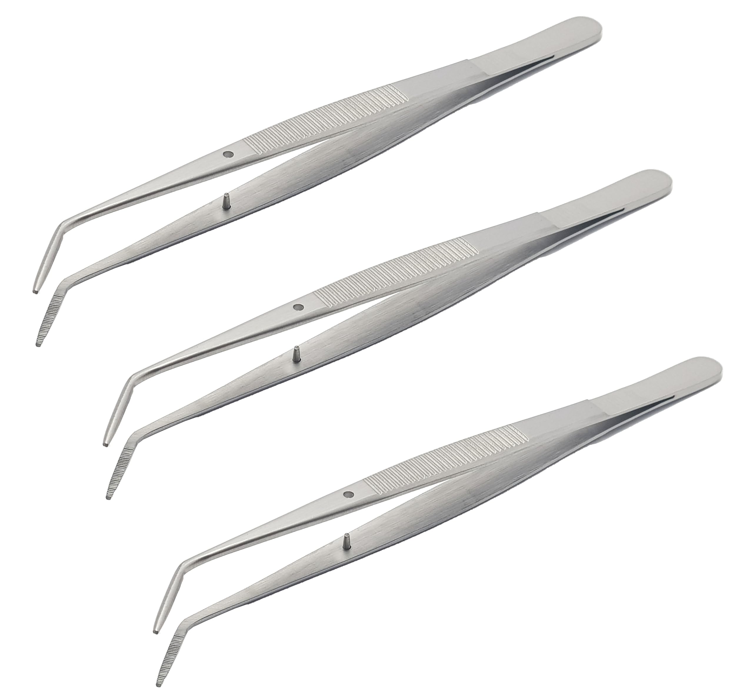 Generic 3 Pcs College Tweezer Cotton Pliers Surgical Dental Forceps Serrated Tips 15.7 cm 6