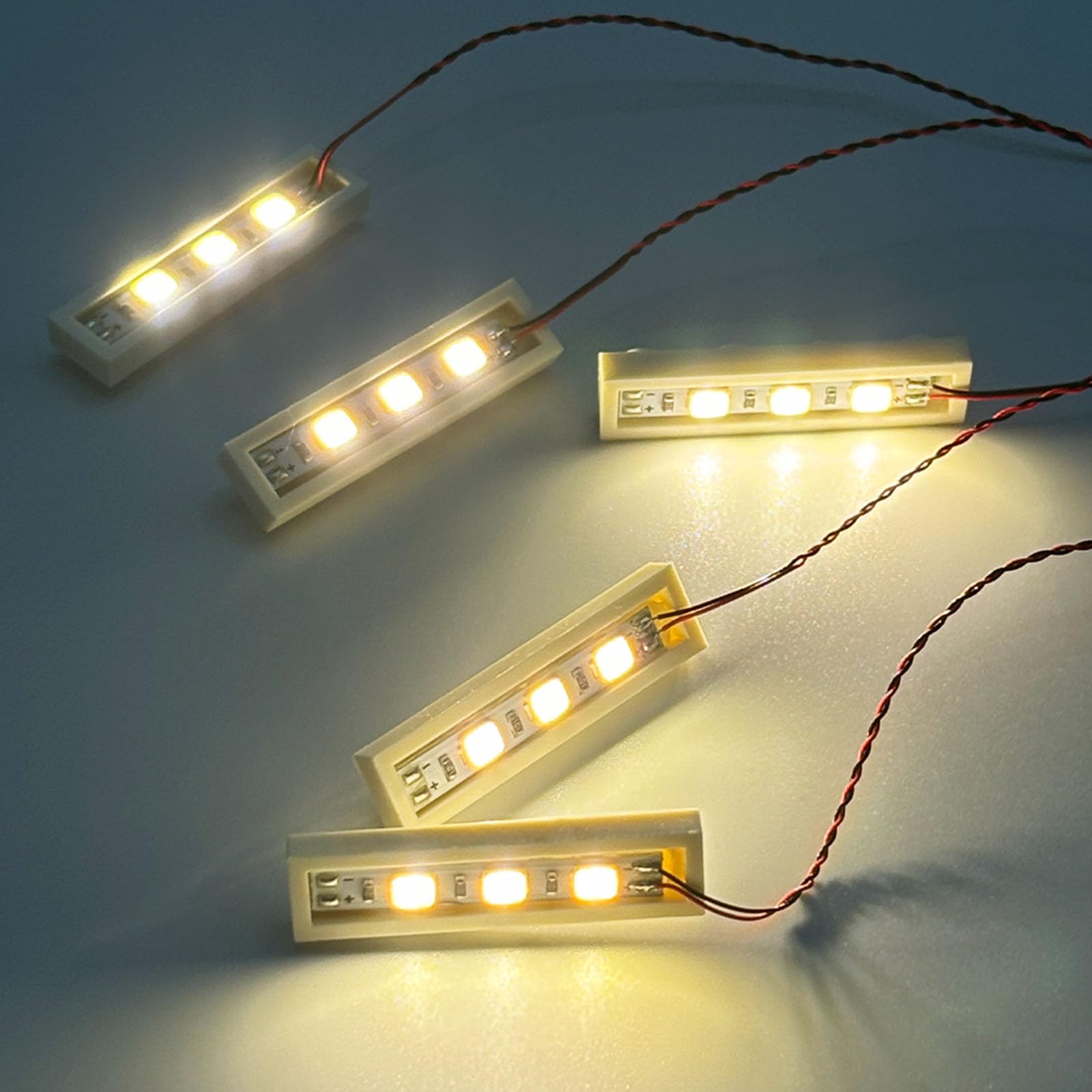 20pcs 1x4 DIY LED Light Kit, Compatible with Lego 3710 Bricks City DIY Module, Building Blocks Accessories (Warm white)