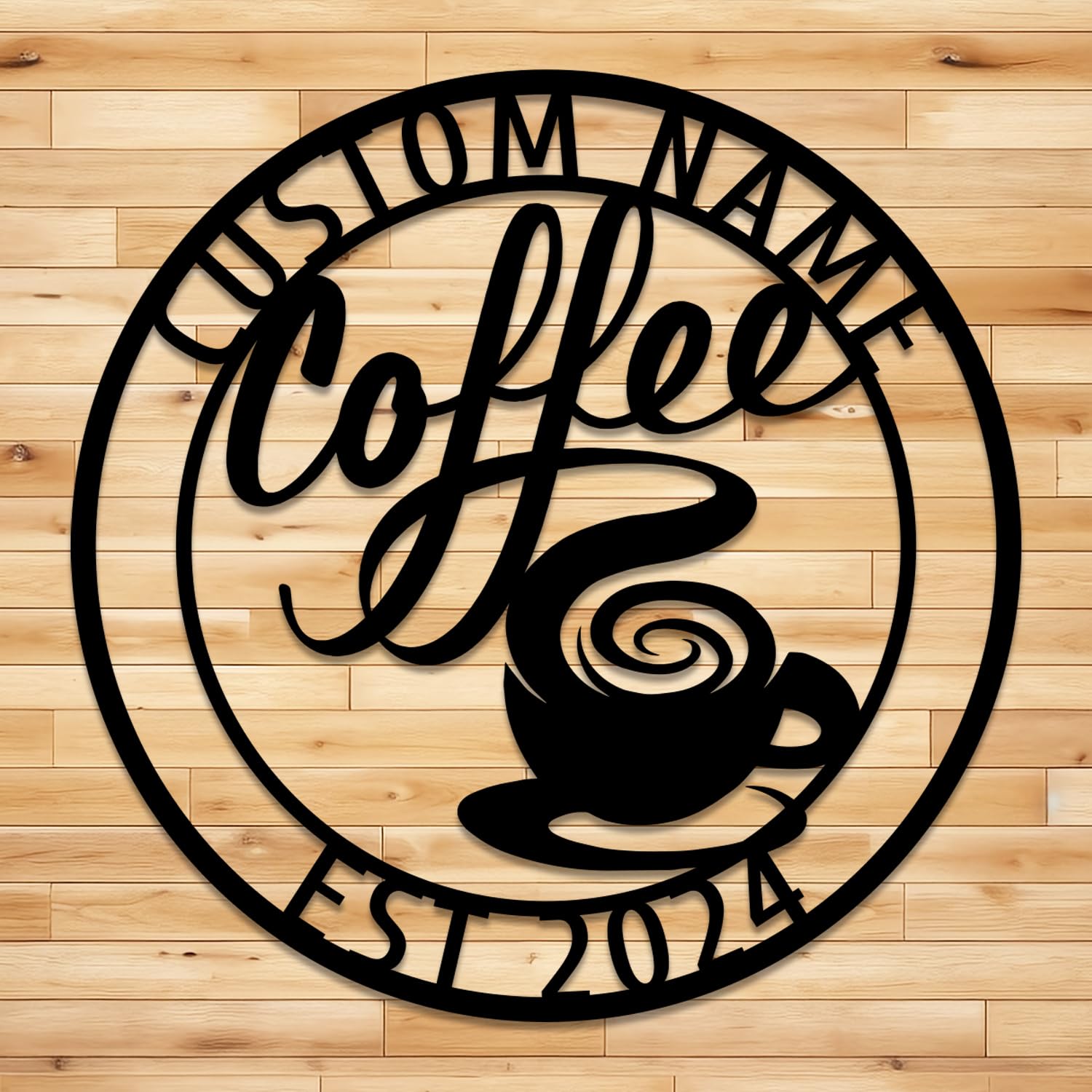 Senyer Coffee E Custom Metal Sign, Coffee Sign Metal, Personalized Coffee Sign, Coffee Bar Sign, Coffee Sign For Kitchen, Coffee Decor, Kitchen Wall Decor,Personalized Coffee Lover Name Sign Home Decor (Coffee E)