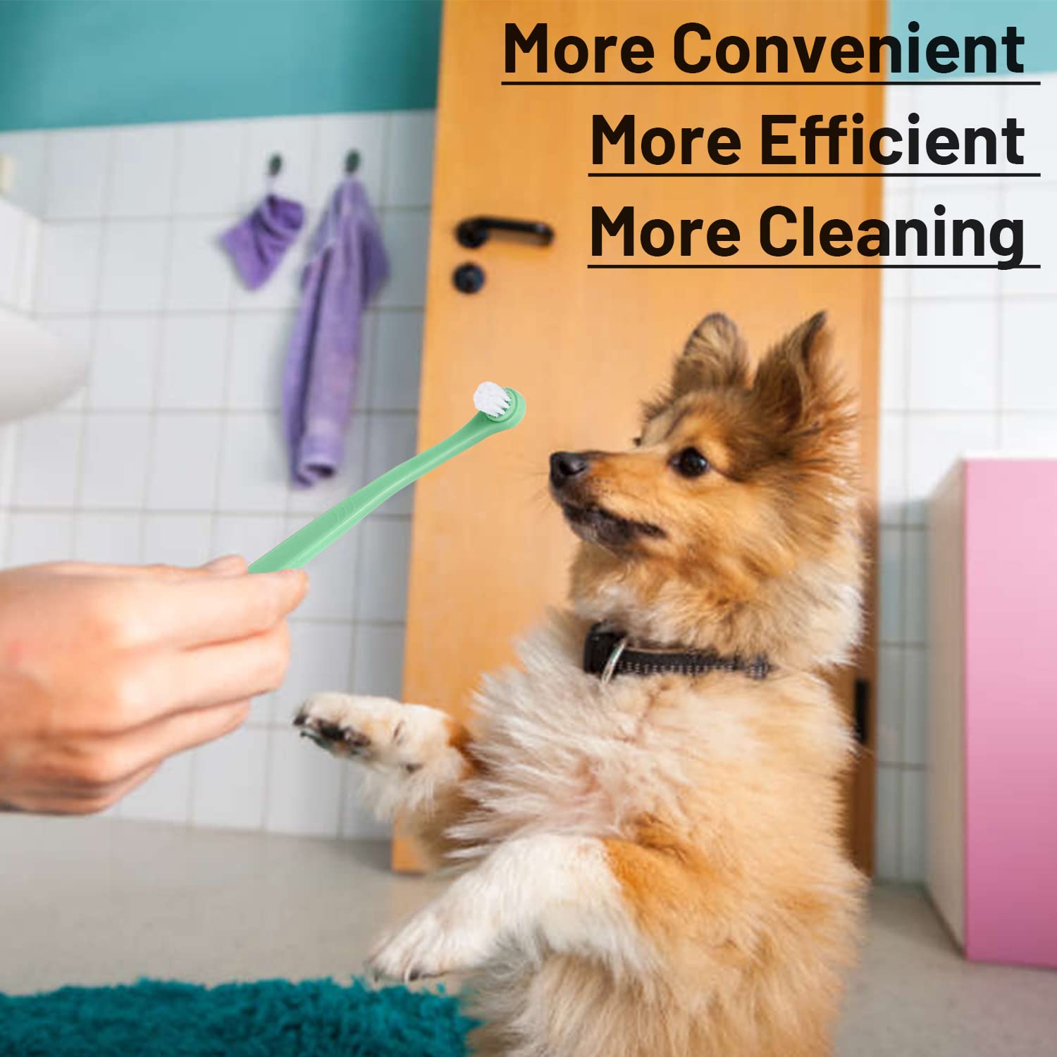 TSUWNO Ensemble De 4 Brosses à Dents Pour Chiens Et Chats En Silicone, Idéal Pour Les Soins