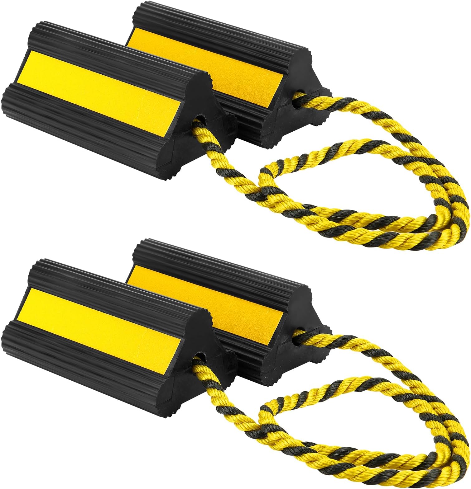 Amazon.com: Jinlanonly 2 Pack(2 Pair) Wheel Chocks,Solid Rubber Wheel ...