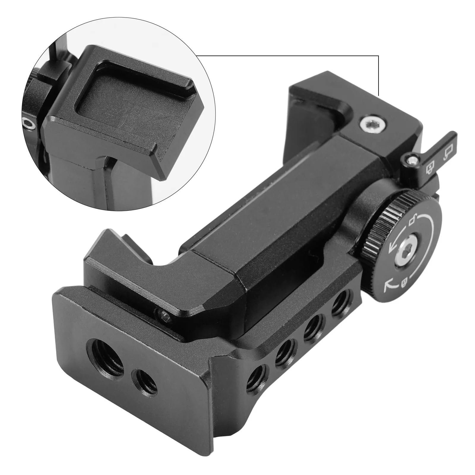 Accesorios Coche Porta Smartphone Supporto per Clip per Telefono in Metallo con Supporto per Scarpa Fredda per Rotazione del treppiede Staffa per Telefono per Action Cam per Smartphone(D)