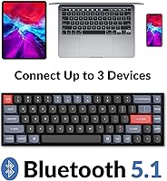 Vista 3 de Keychron K6 Pro Teclado mecánico inalámbrico personalizado Macro programable QMKVIA teclado intercambiable en caliente K Pro Blue Switch teclado