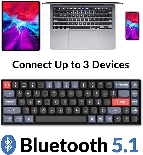 Miniatura 3 de Keychron Teclado mecánico inalámbrico K6 Pro, macro programable QMKLauncher, teclado de interruptor rojo Keychron K Pro intercambiable en caliente,