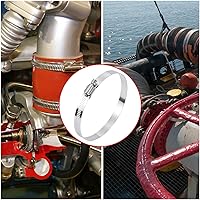 Vista 7 de Selizo Abrazaderas de manguera de acero inoxidable 304, abrazadera de manguera de 4 pulgadas, abrazadera de conducto, engranaje helicoidal ajustable