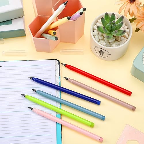 Miniatura 7 de 14 lápices eternos sin tinta con borrador, lindo lápiz portátil borrable, reutilizable, para escribir, dibujar, estudiantes, hogar, oficina,